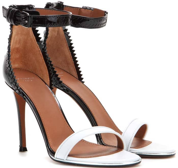 Black and White Givenchy "Nadia" Leather Sandals
