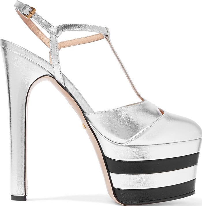 Gucci Angel silver platform pumps