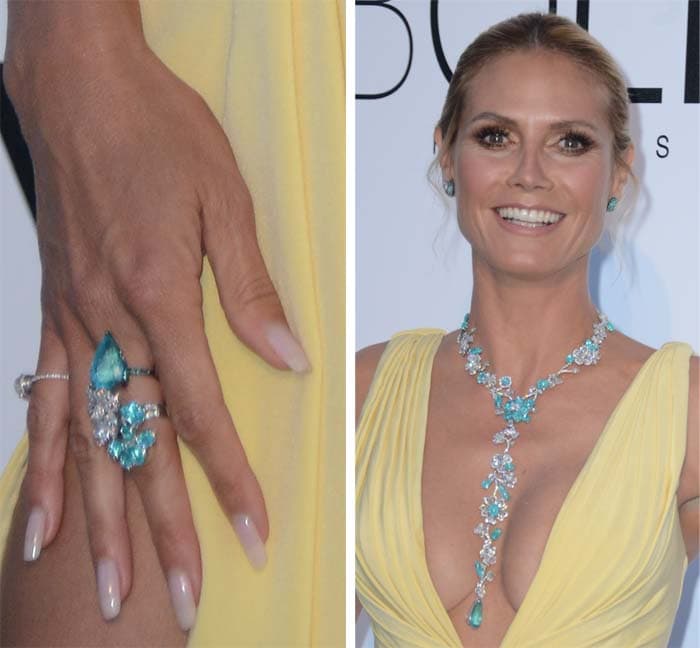 Heidi Klum shows off her cleavage with Lorraine Schwartz jewelry