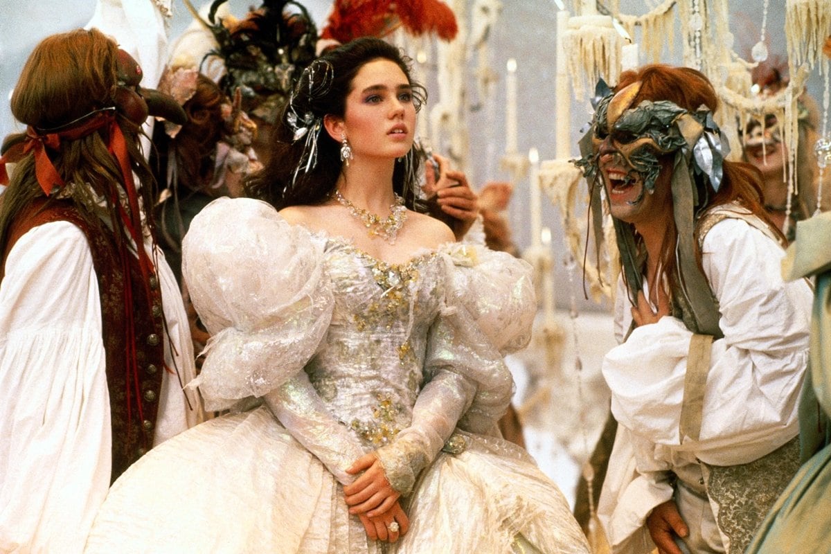 Jennifer Connelly as Sarah Williams, a 16-year-old girl searching for her baby brother, in the 1986 musical fantasy film Labyrinth