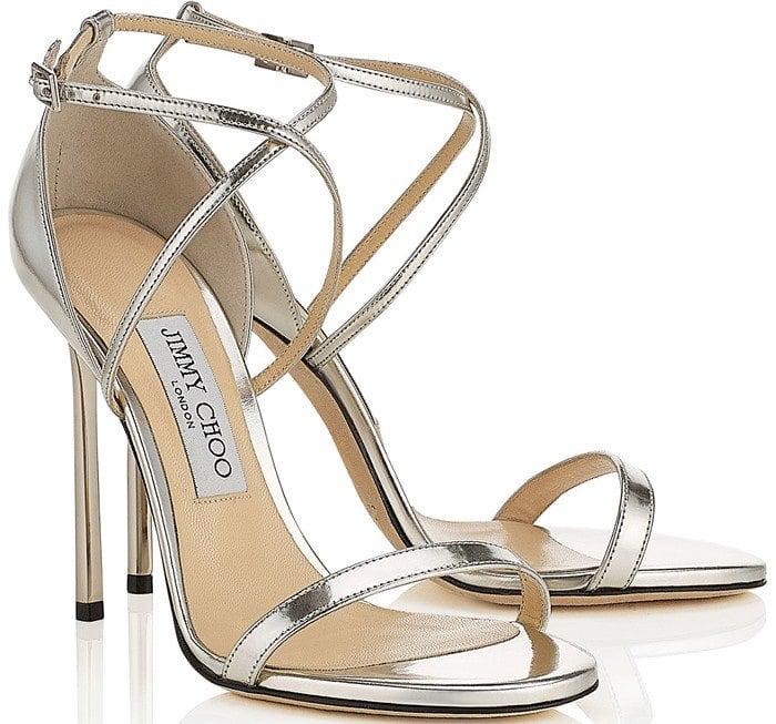 Jimmy Choo 'Hesper' Ankle Strap Sandal in Silver