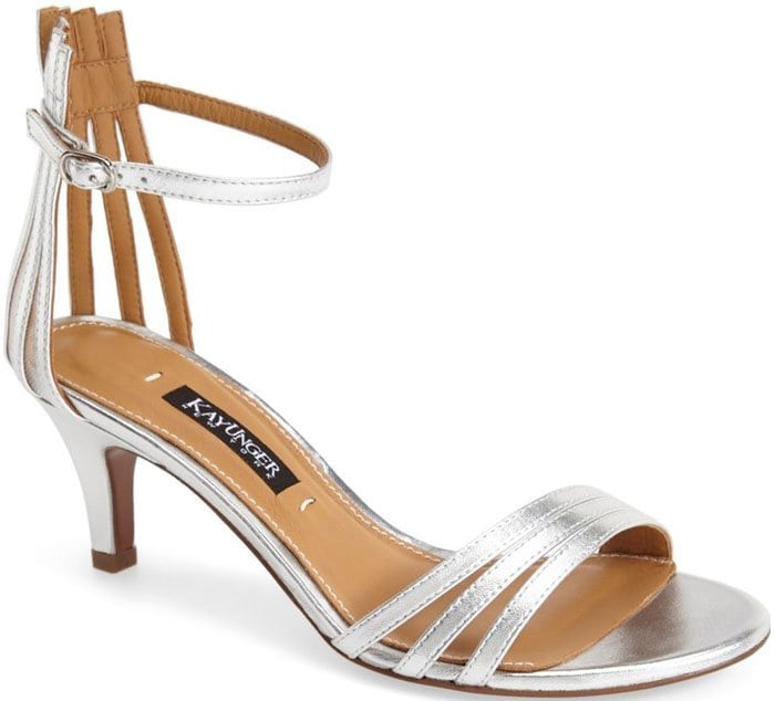 Silver Metallic Kay Unger "Basque" Sandals