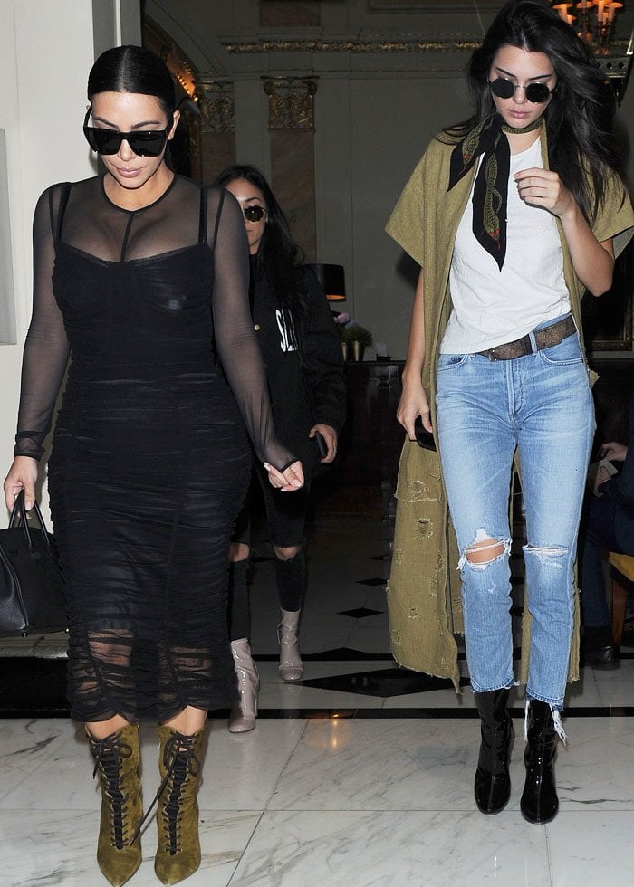 Kim Kardashian and Kendall Jenner went for lunch in London