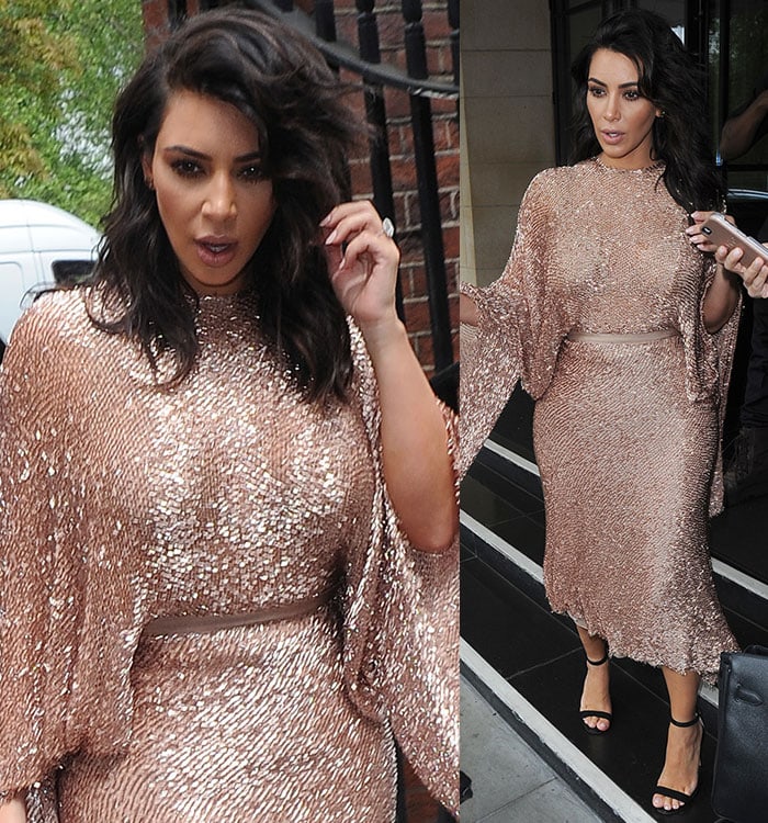 Kim Kardashian at the Royal Geographical Society in Kensington for the Vogue 100 Festival