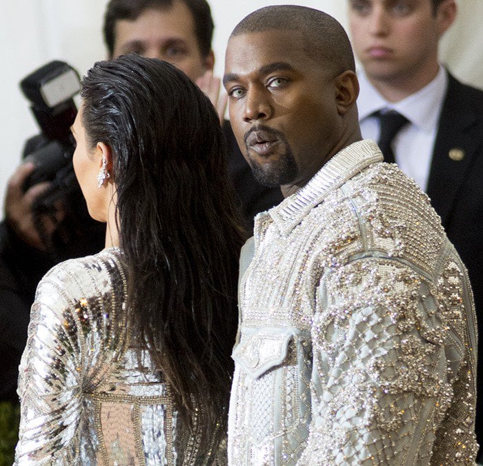 Kim Kardashian slicks her hair back for a wet look at the 2016 Met Gala