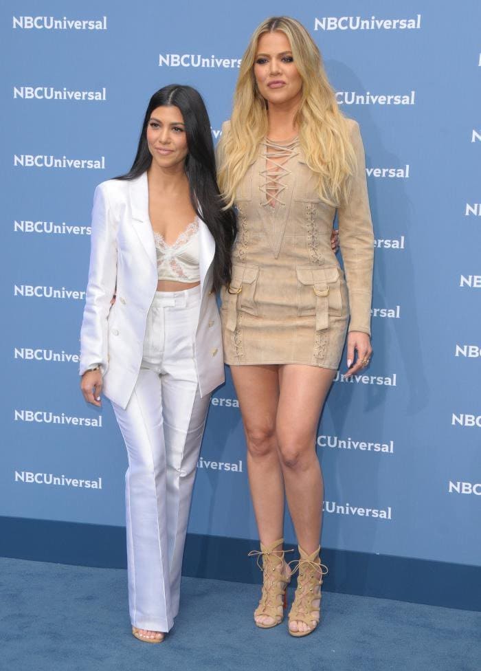 Kourtney and Khloe Kardashian at the 2016 NBCU Upfront Presentation held at Radio City Music Hall in New York City on May 16, 2016