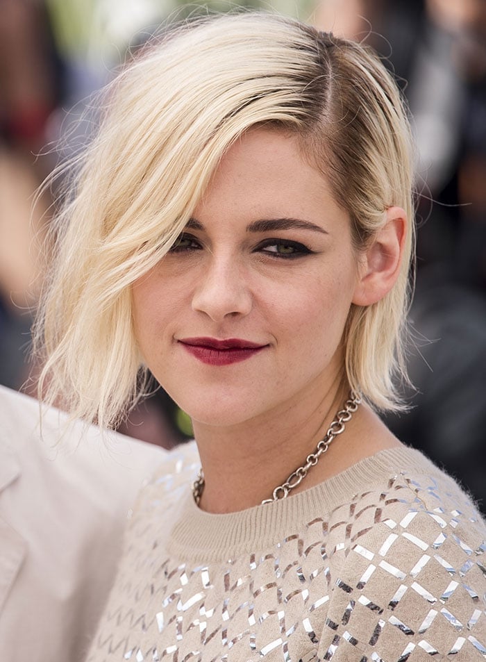 Kristen Stewart's side-parted tousled bob