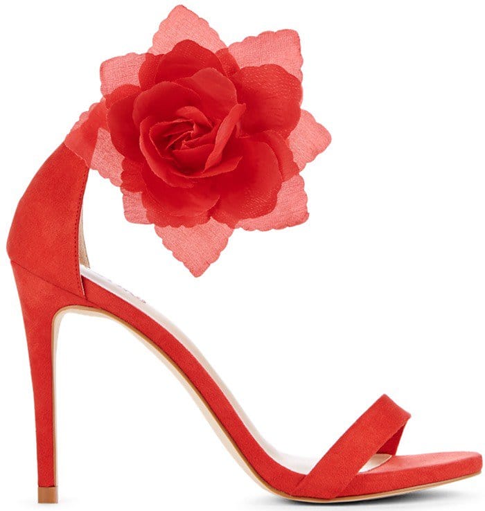 Red Kyla Flower-Embellished Sandals