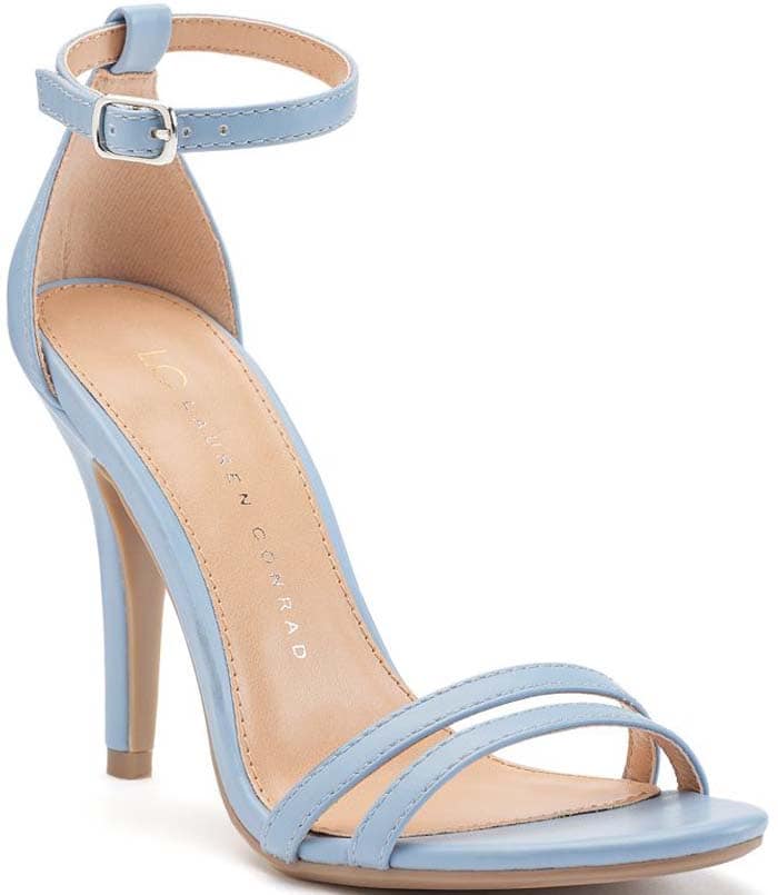 Light blue LC Lauren Conrad ankle-strap high heels