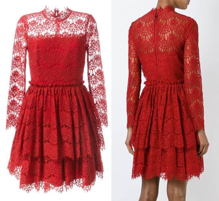Red Lanvin Lace Dress