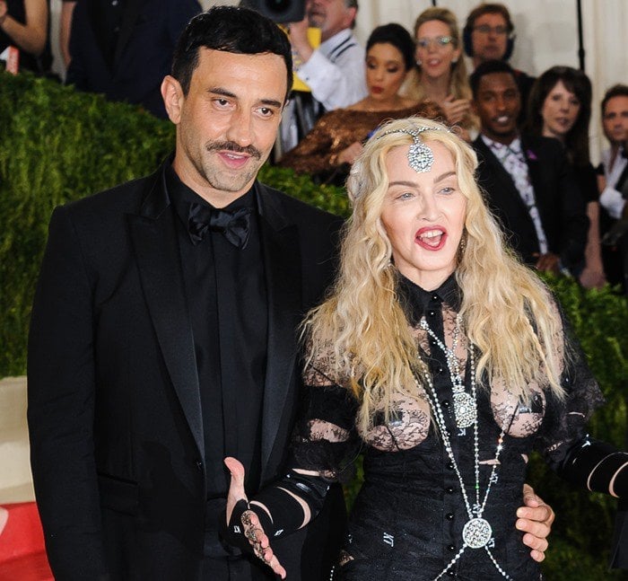 Madonna poses with Givenchy’s artistic director Riccardo Tisci at the 2016 Met Gala