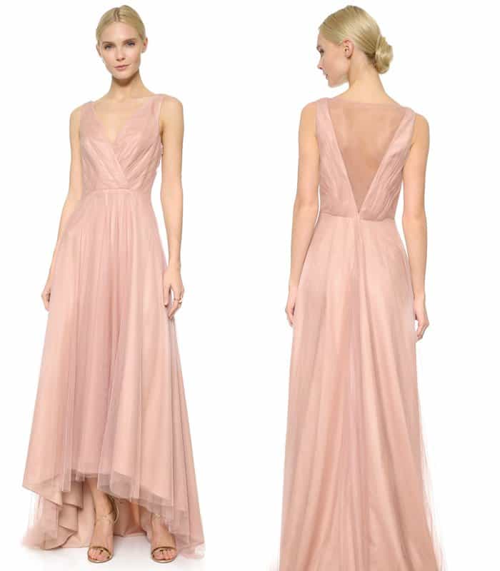 Monique Lhuillier Bridesmaids High Low Tulle Dress