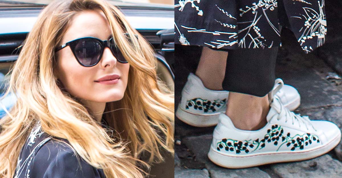 Olivia Palermo Leaves in Moncler Sneakers