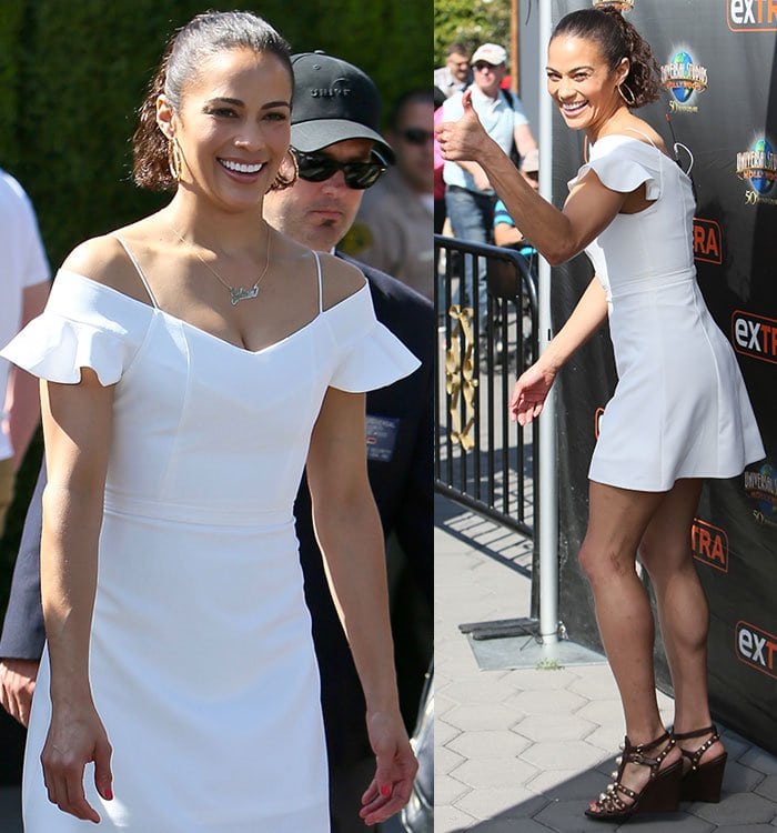 Paula Patton wore her hair pulled back into a ponytail