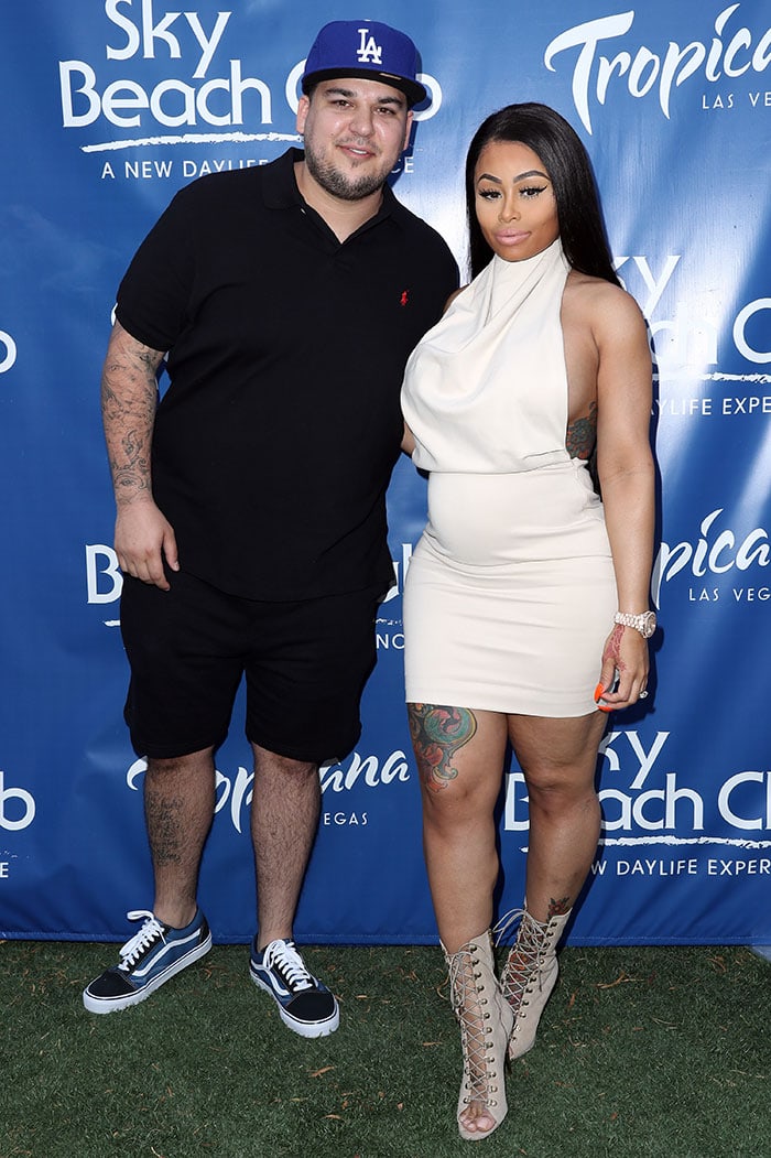 Rob Kardashian and Blac Chyna celebrate Memorial Day Weekend at Sky Beach at The Tropicana in Las Vegas on May 28, 2016