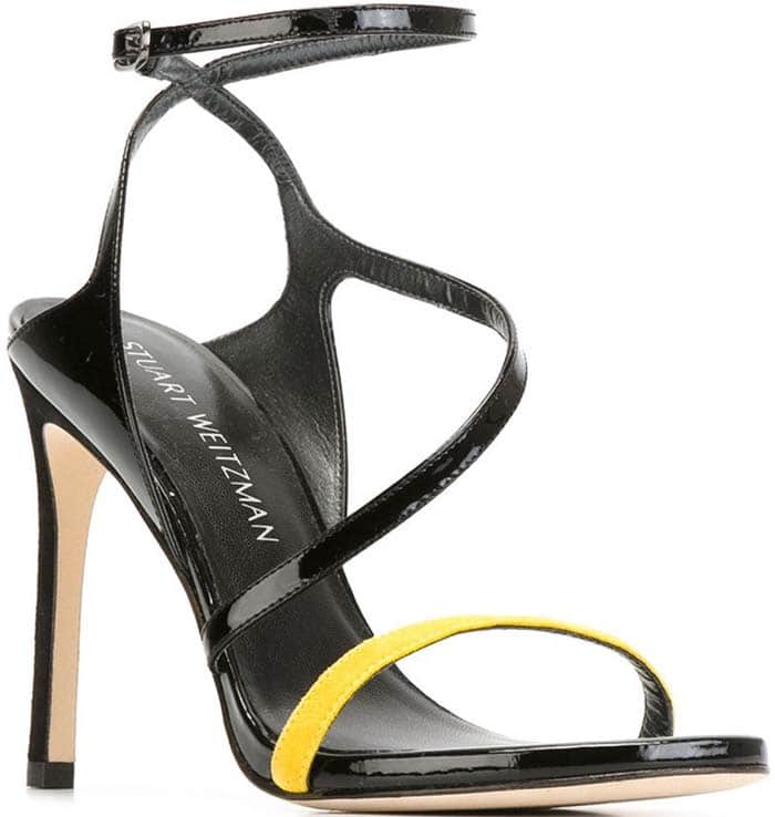 Black and Yellow Stuart Weitzman "Sultry" Sandals