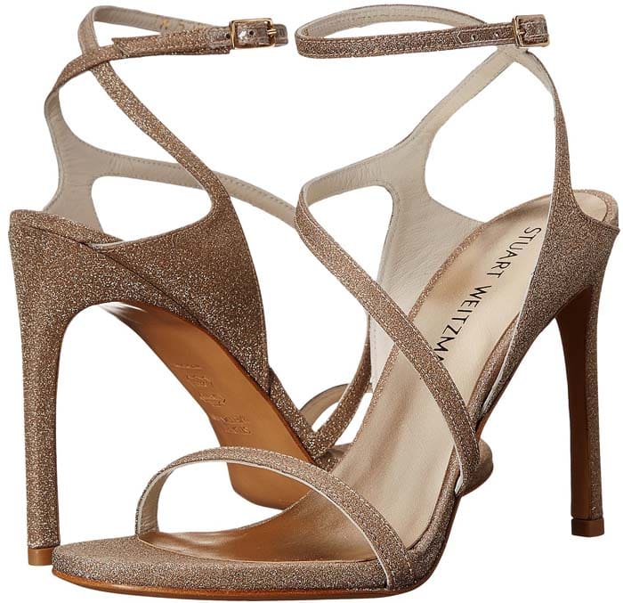 Gold Gliteratti Stuart Weitzman "Sultry" Sandals