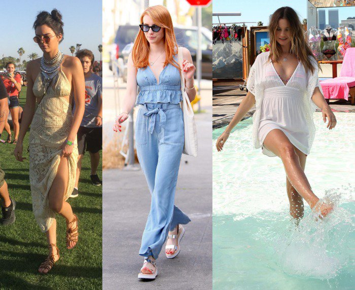 Kendall Jenner, Emma Roberts, and Behati Prinsloo showing off their hot summer feet