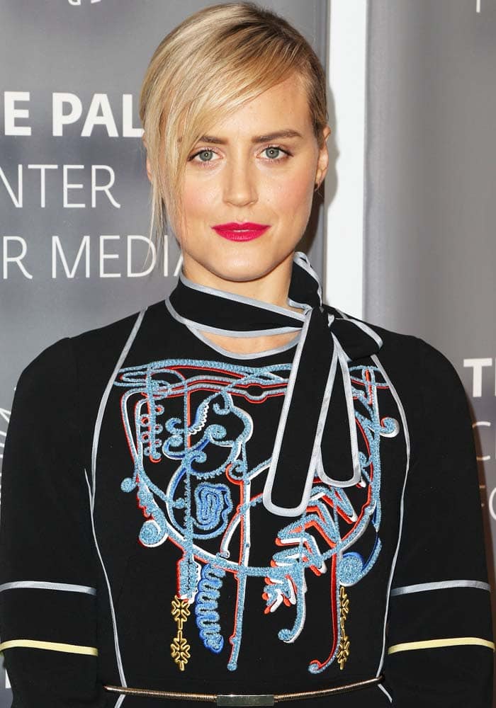 Taylor Schilling shows off her cropped blonde hair at PaleyLive LA's "Orange Is the New Black" evening