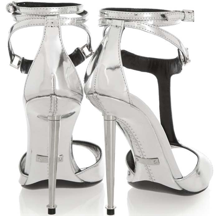 Tom Ford "Elena" Metallic Leather T-bar Sandals