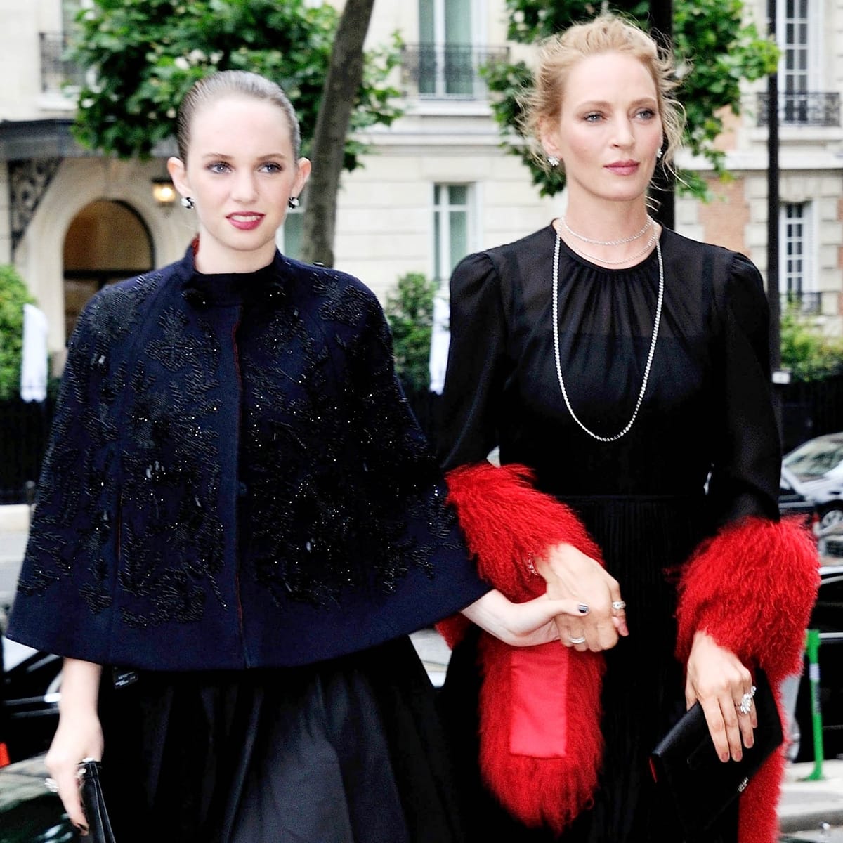 Uma Thurman and her daughter Maya Hawke attend the Miu Miu Resort Collection