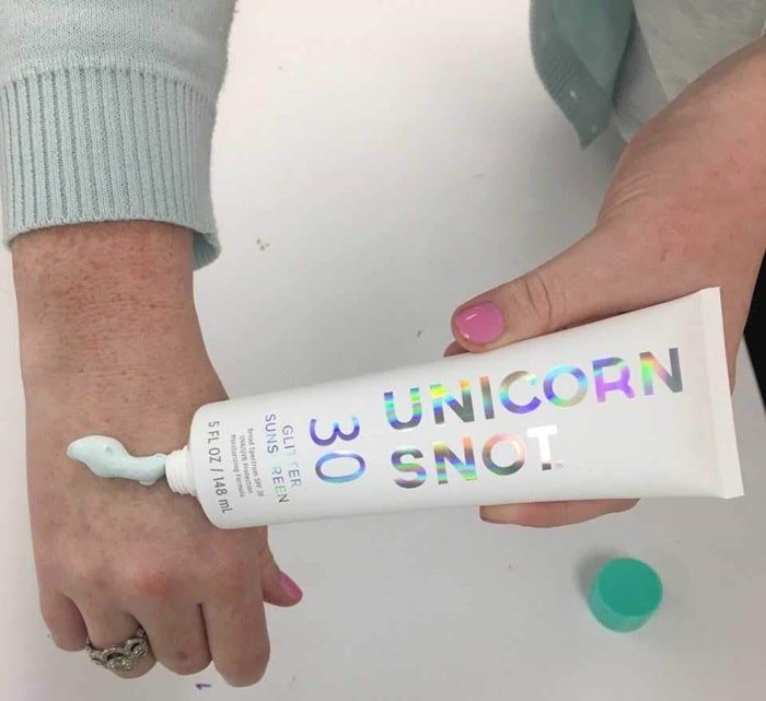 Add some sparkle to your sun protection routine with Unicorn Snot Glitter Sunscreen SPF 30, a fun and colorful way to stay safe in the sun