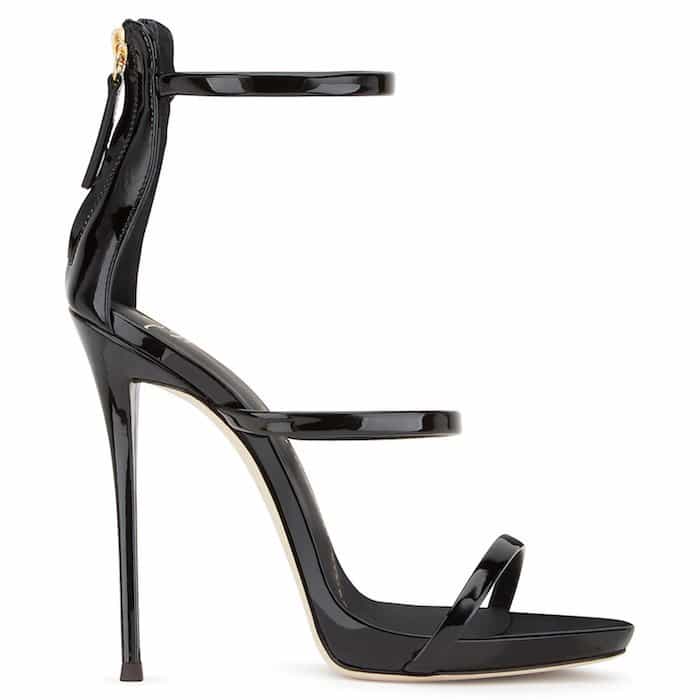 Giuseppe Zanotti "Harmony" Sandals in Black Patent Leather