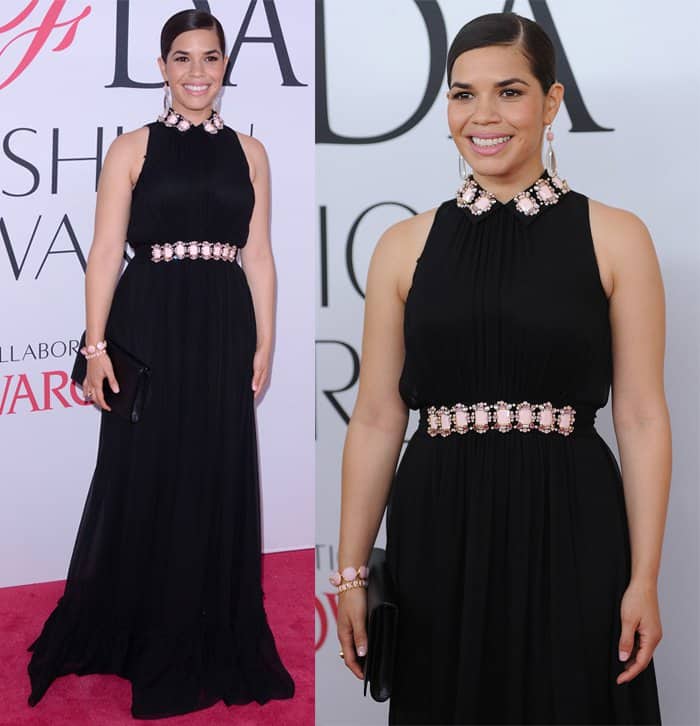 Draped in a Kate Spade New York gown and adorned with Irene Neuwirth jewelry, America Ferrera graced the occasion with elegance, yet her ensemble might not have entirely captured the desired level of sophistication for an event of this stature