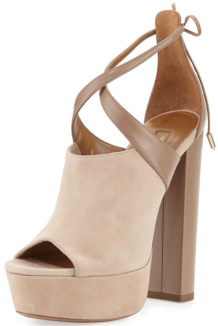 Aquazzura Kaya Suede Platform Sandals