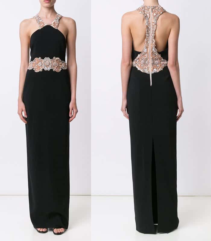 Badgley Mischka Beaded Waist Gown