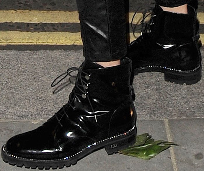 Bella Hadid wears a pair of unreleased Dior boots from the brand's Autumn/Winter 2016 collection