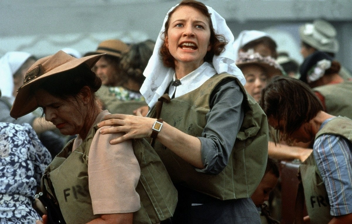 Cate Blanchett as Australian nurse Susan Macarthy in the 1997 Australian war film Paradise Road