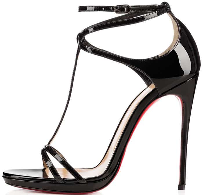 Christian Louboutin "Benedetta" Black Patent Sandals