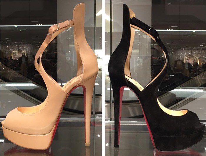 Christian Louboutin "Marlenalta" Crisscross-Strap Peep-Toe Platform Pumps