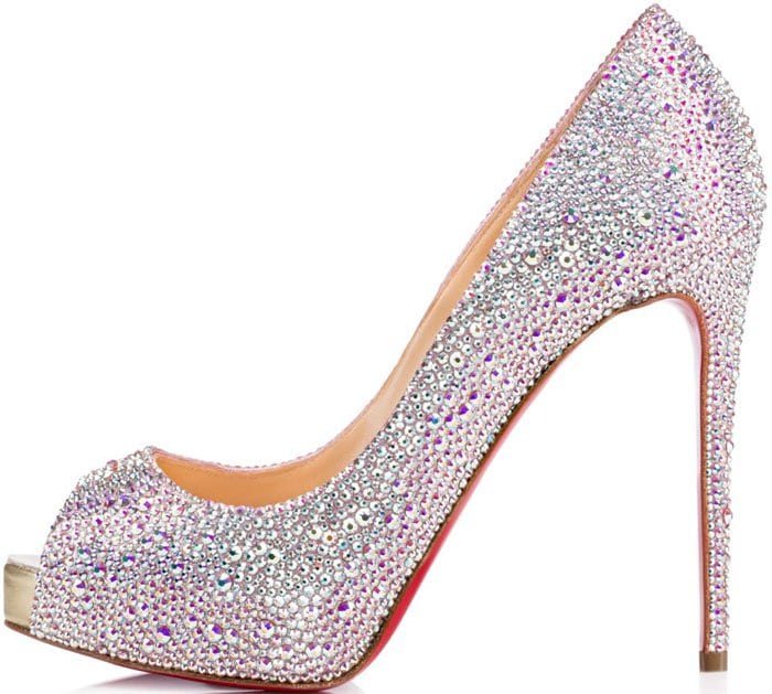 Christian Louboutin New Very Riche Strass Peep-Toe Pumps