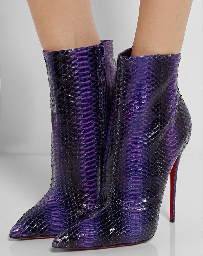 Christian Louboutin "So Kate" 120 Watersnake Ankle Boots