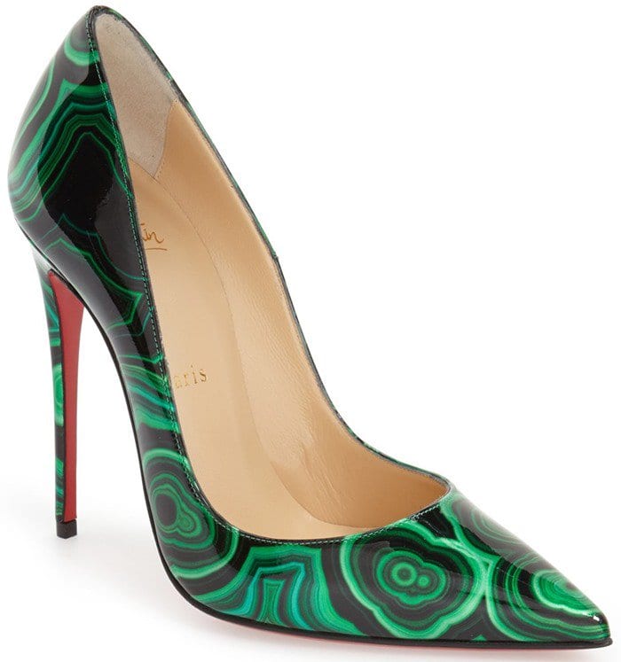 Green Swirled Marble Print Christian Louboutin 'So Kate' Pumps