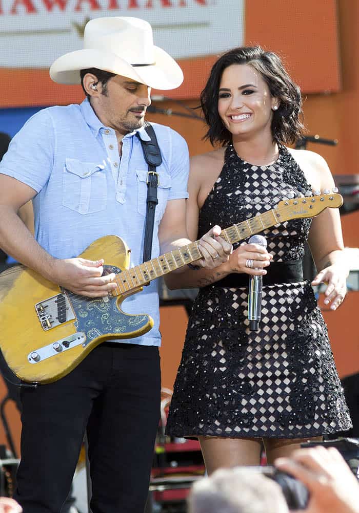 Demi Lovato and Brad Paisley on Good Morning America Summer Concert Series