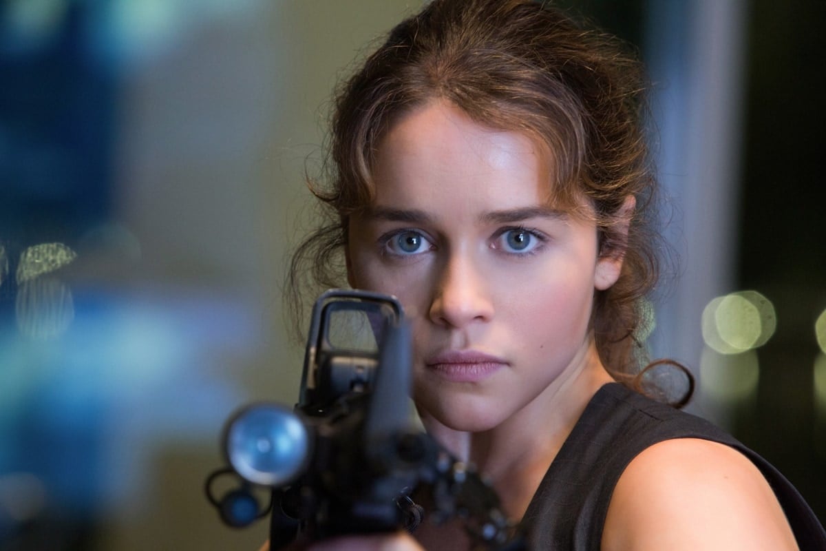 Emilia Clarke as Sarah Connor in the 2015 American science fiction action film Terminator Genisys