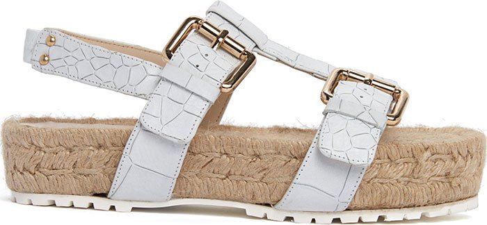 Etienne Aigner Warren Open Toe Espadrilles White Croc