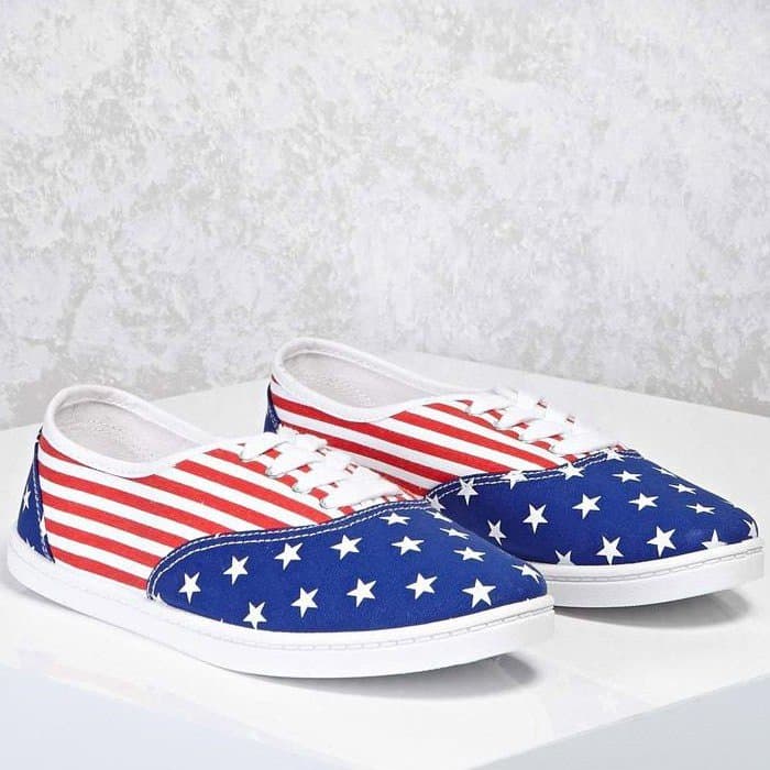 Forever 21 White American Flag Print Sneakers