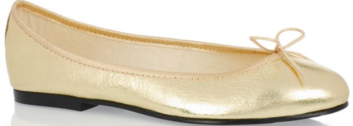 French Sole Gold Metallic "India" Ballet Flats