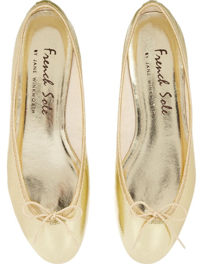 French Sole Gold "India" Ballet Flats