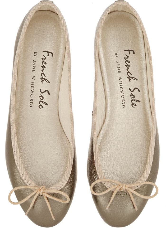 French Sole Metallic "India" Ballet Flats