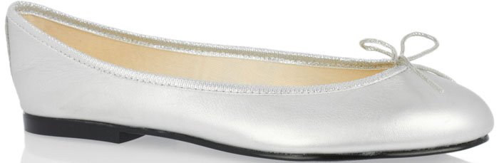 French Sole Silver "India" Ballet Flats