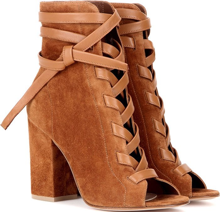 Gianvito Rossi "Brooklyn" Suede Ankle Booties