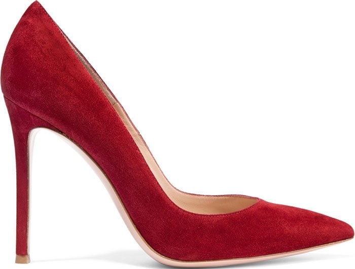 Gianvito Rossi Claret Suede Pumps