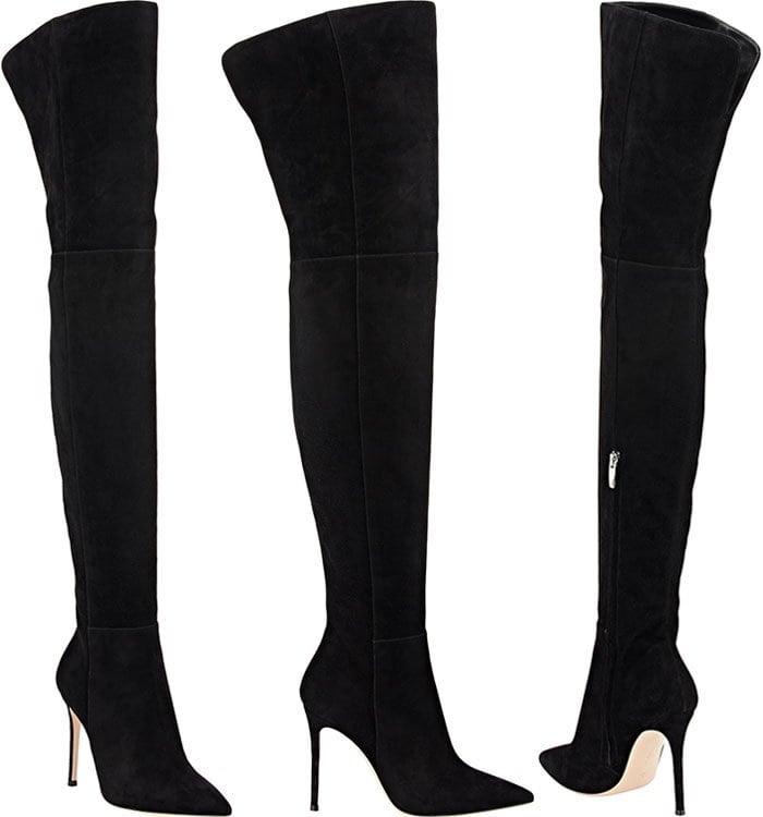 Black Gianvito Rossi Suede Cuissard Thigh-High Boots