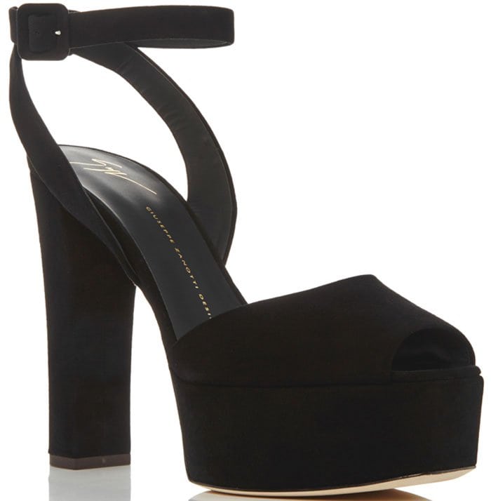 Black Giuseppe Zanotti "Lavinia" Suede Sandals