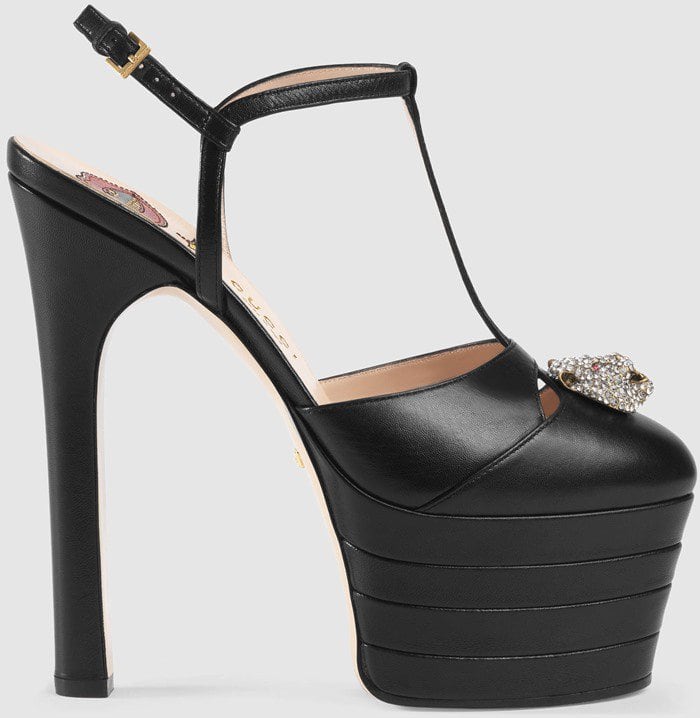 Gucci Black Leather Platform Pumps from the Spring 2016 Collection